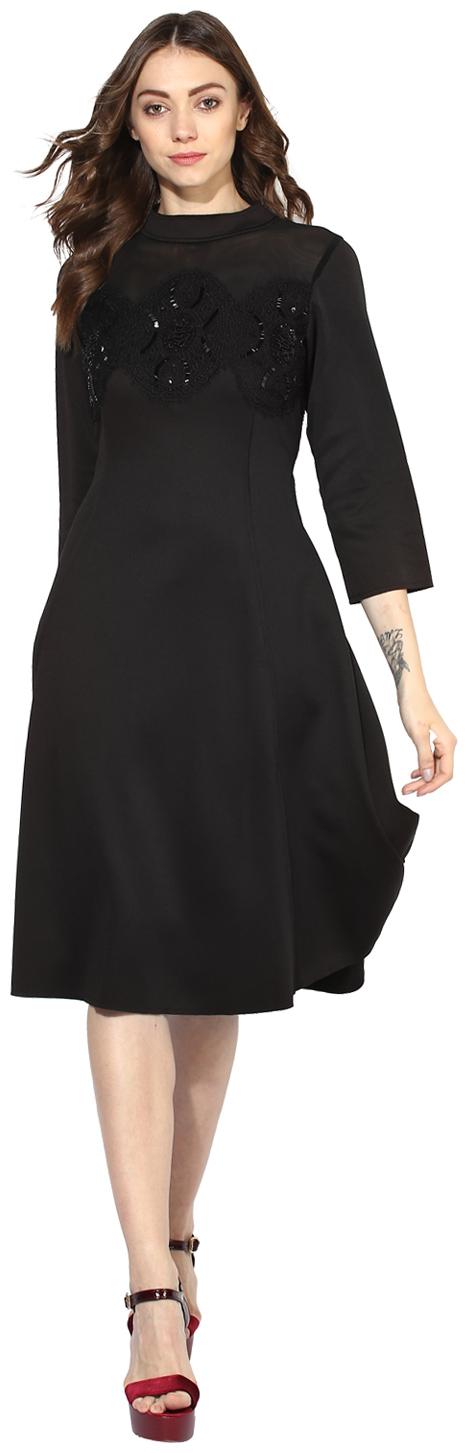 

Soie Women s Short Skater Dress With Embroidery