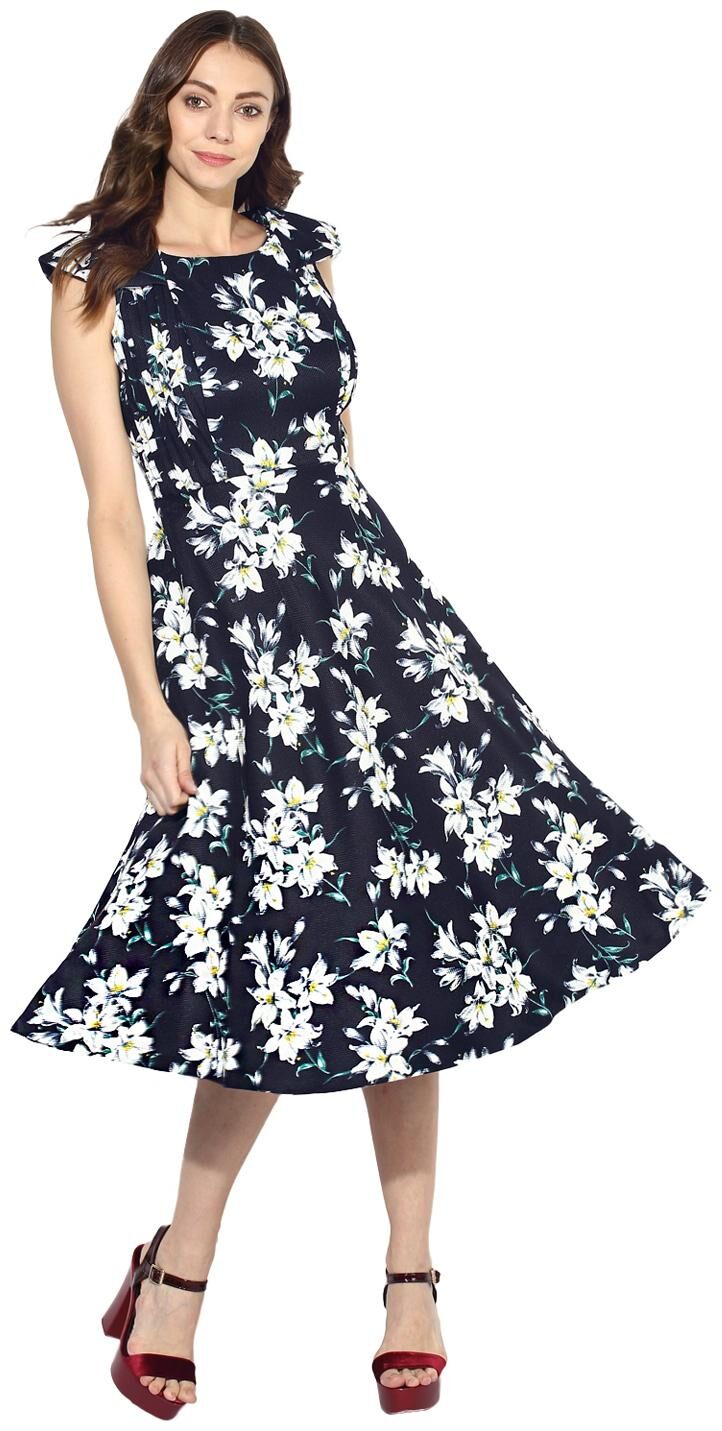 

Soie Women s Glittery Flare Dress (with separate sleeves provided)