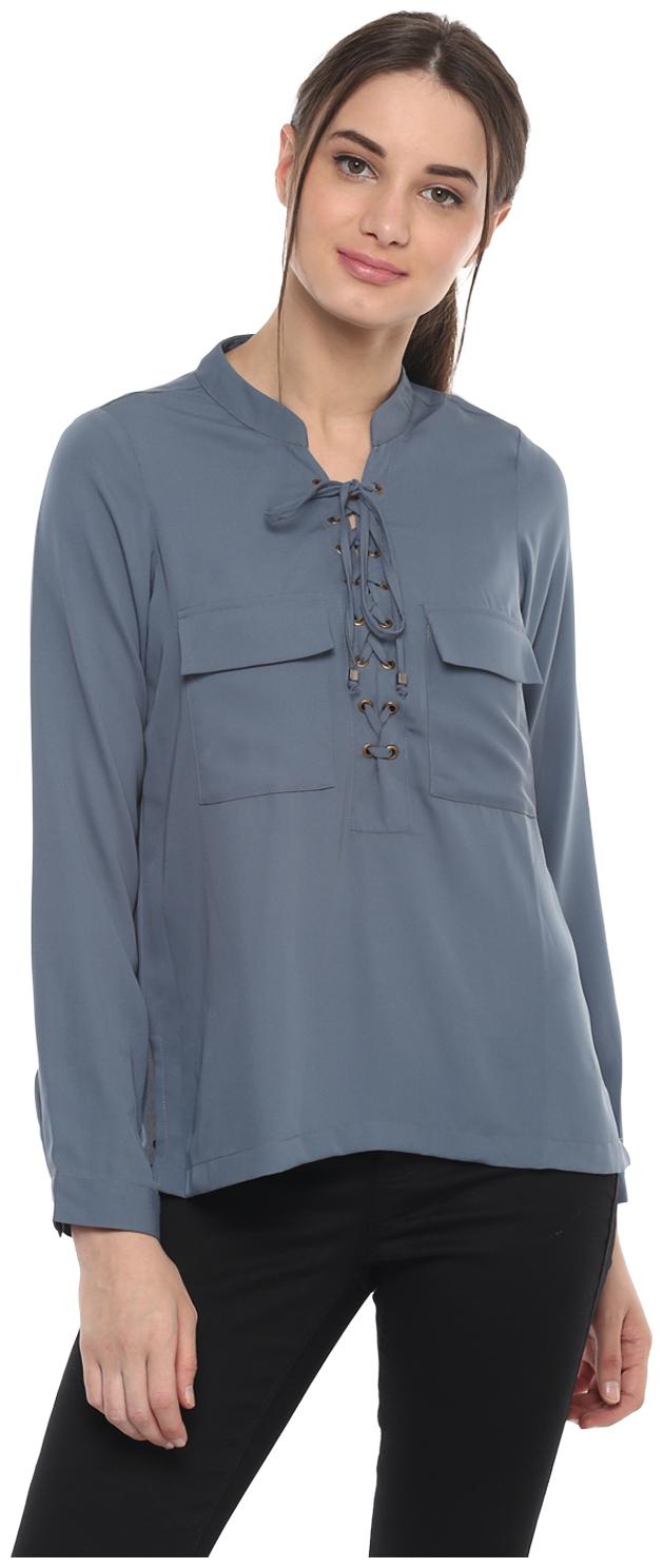 

Soie Women Solid Regular top - Grey