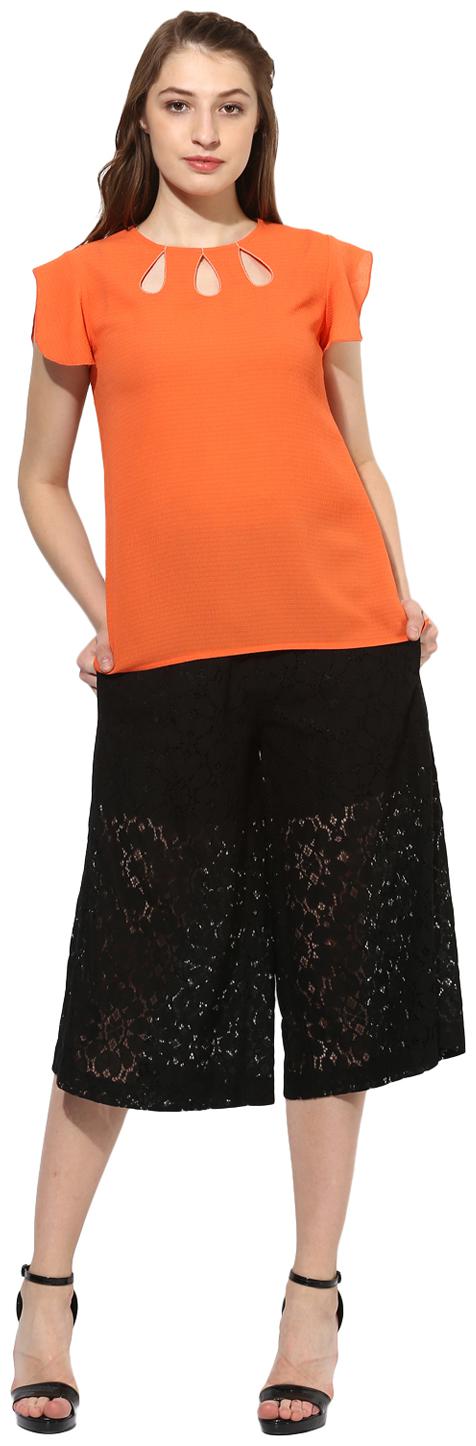 

Soie Women Printed Regular top - Orange