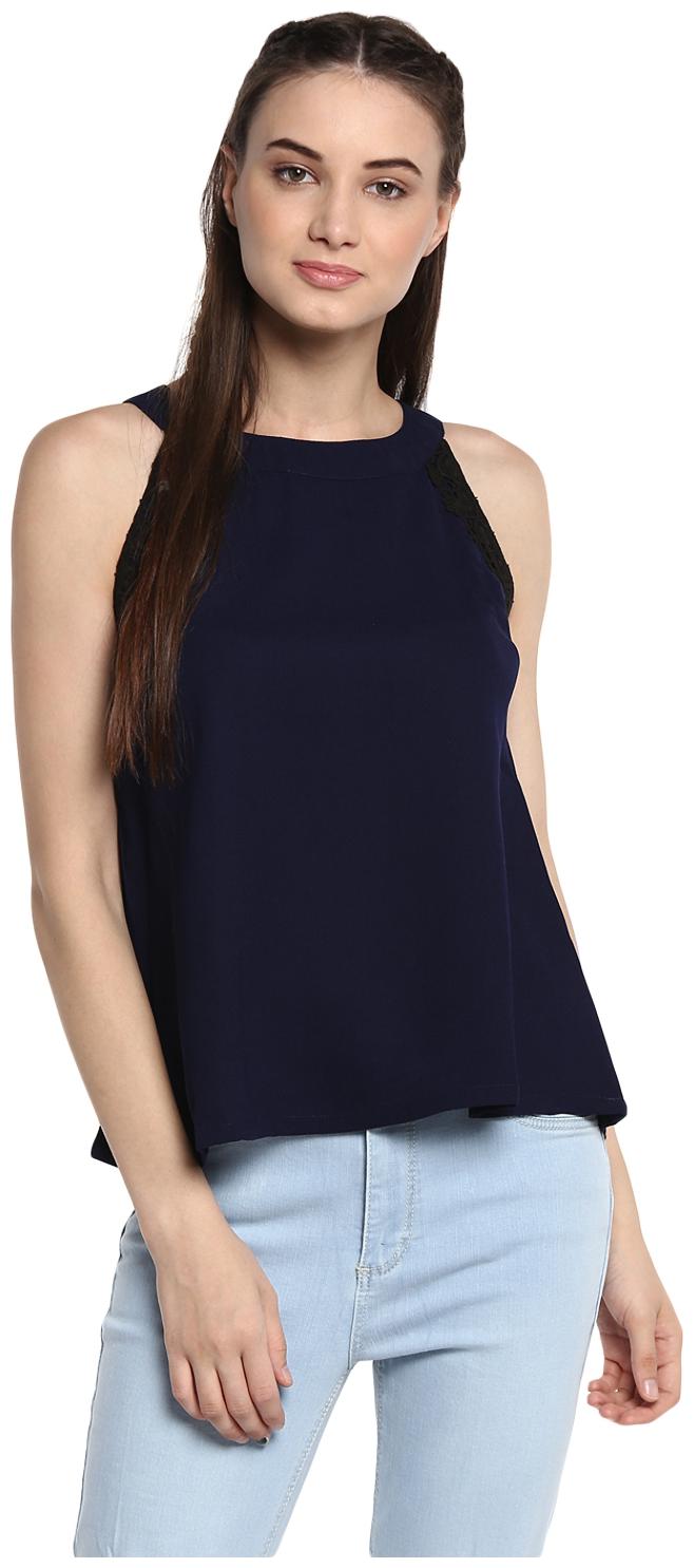 

Soie Women Solid Regular top - Blue