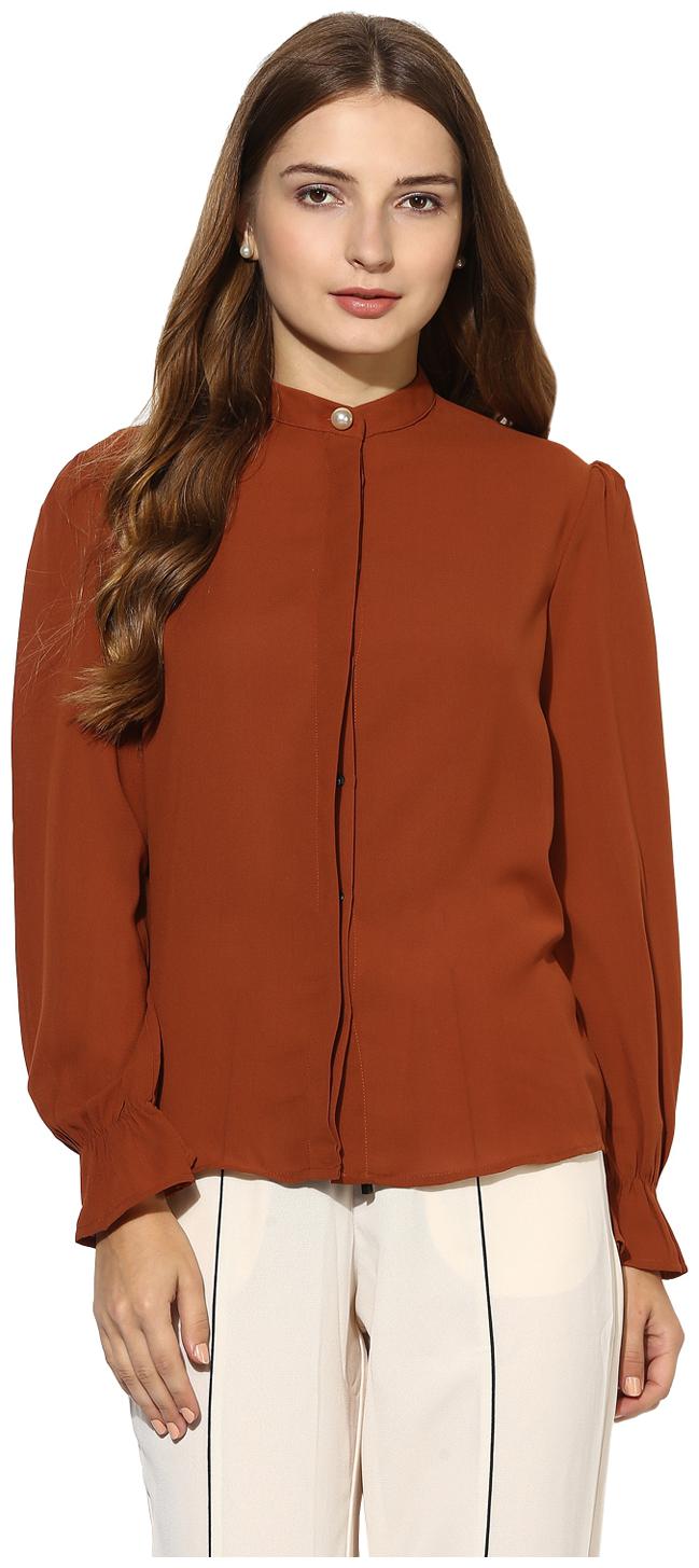 

Soie Women s Tan Elasticated Cuff Top