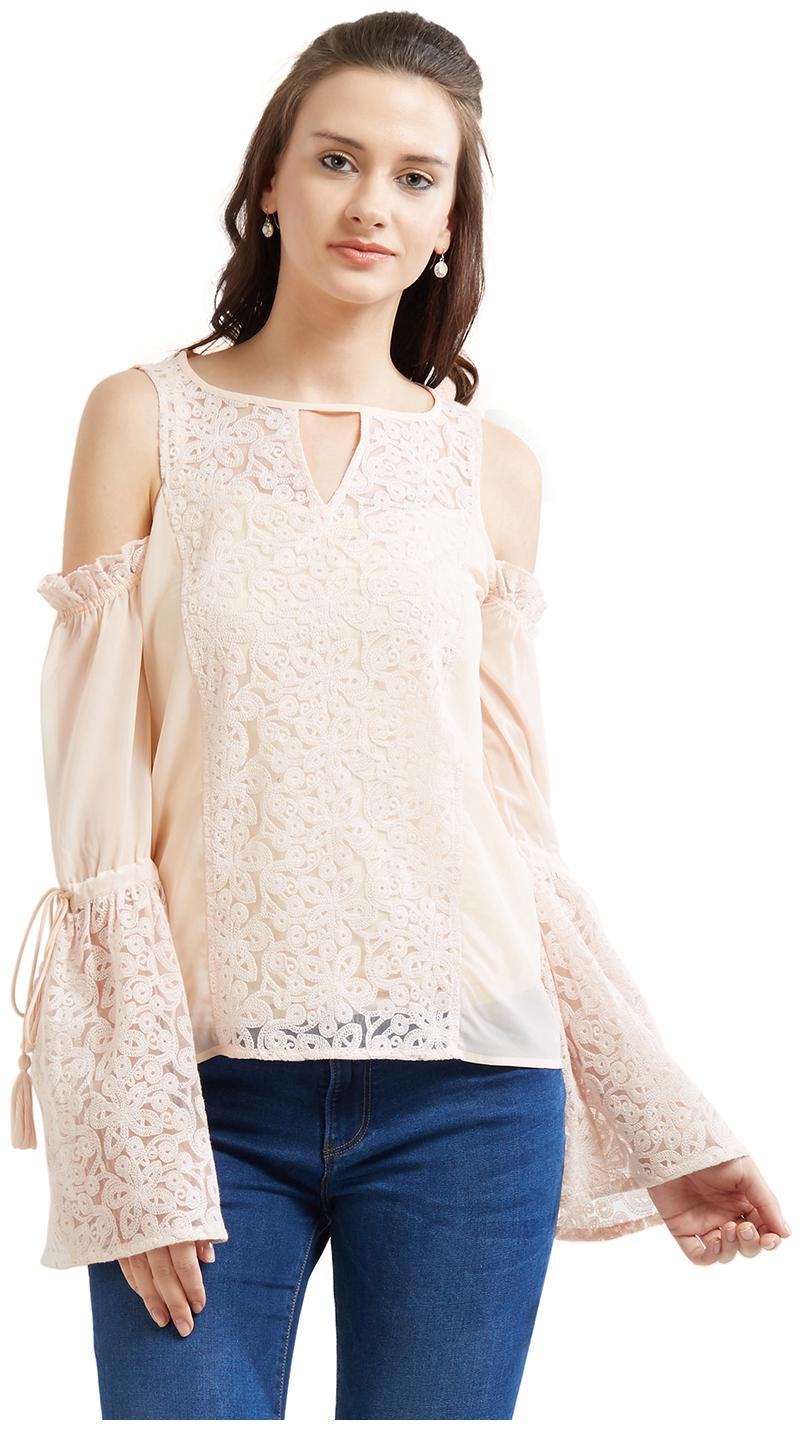 

Soie Women Solid Regular top - Beige