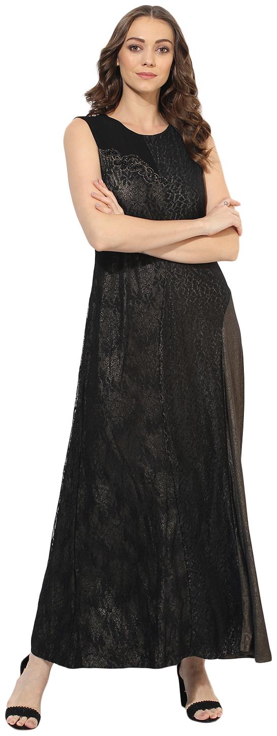 

Soie Black Floral Maxi dress