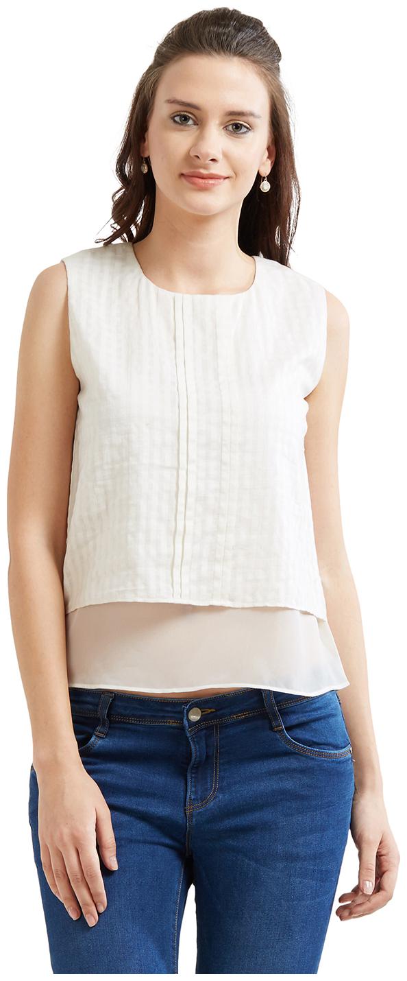 

Soie Women Solid Regular top - White