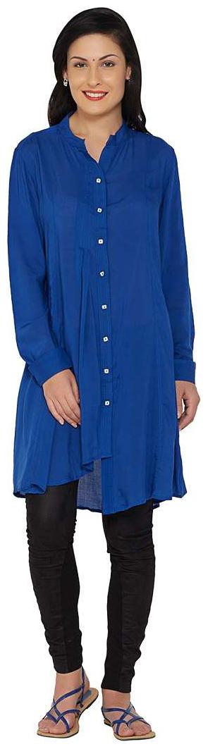 

Soie Women Printed A-line top - Blue