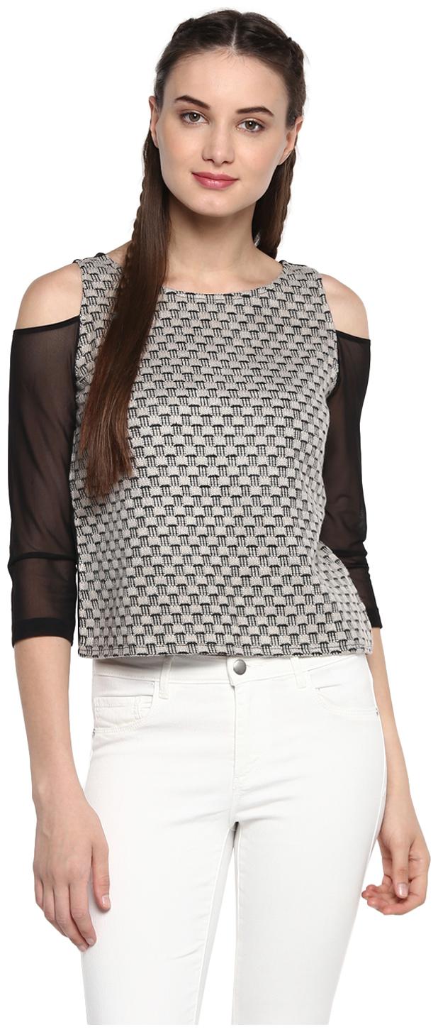 

Soie Women Solid Regular top - Grey