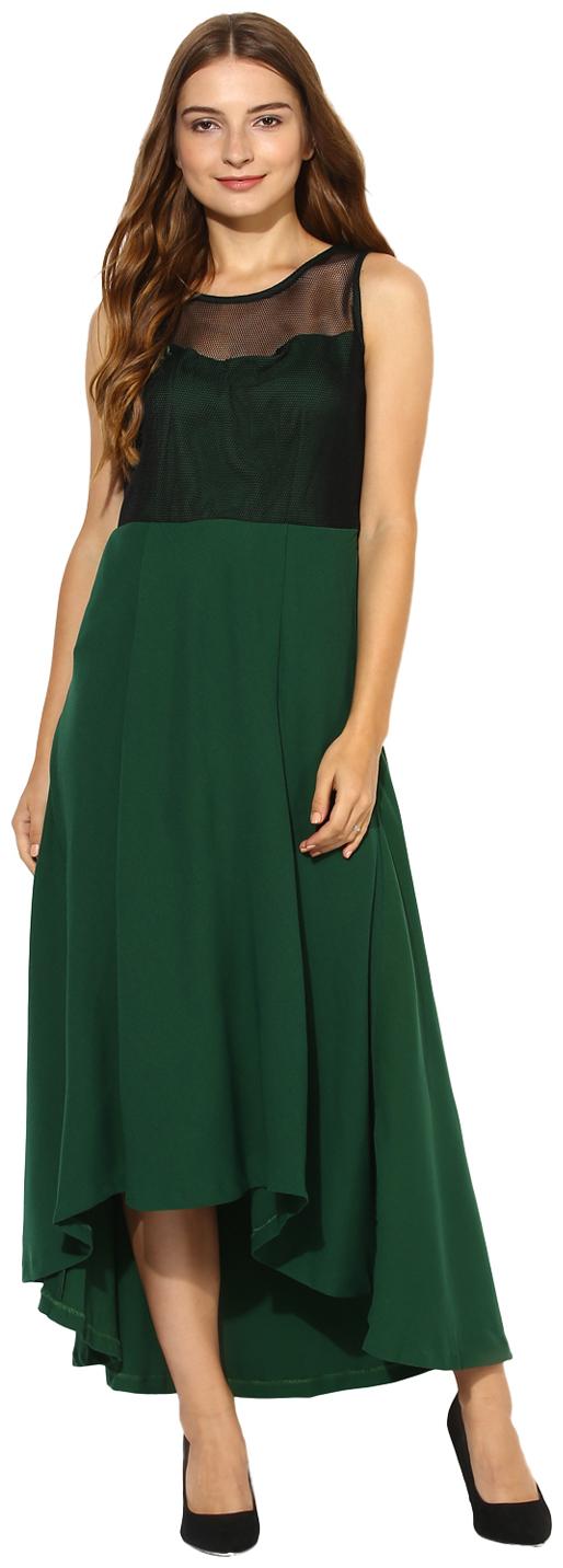 

Soie Women s Skater Dress With Contrast Body And Embroidery (with separate sleeves provided)