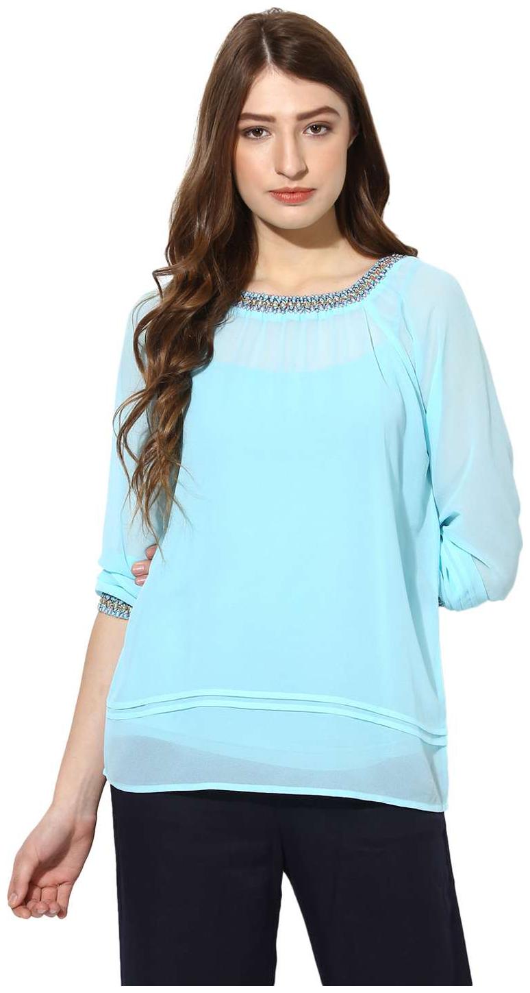 

Soie Women s Solid Round NeckTop