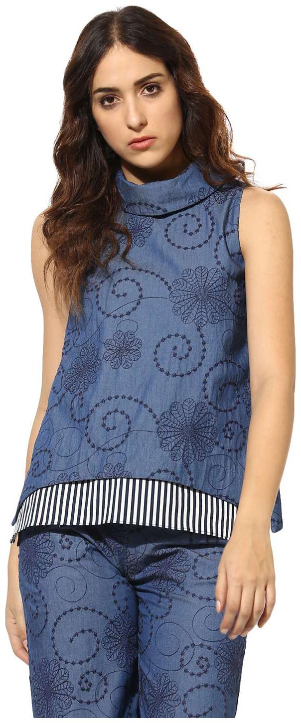 

Soie Women Striped Regular top - Blue