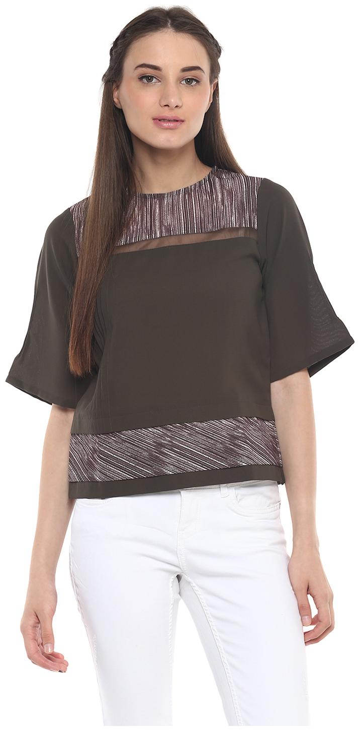

Soie Women Solid Regular top - Grey
