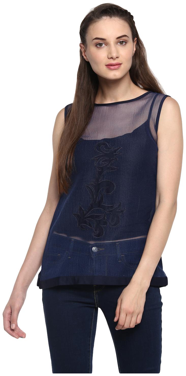 

Soie Women Solid Regular top - Blue
