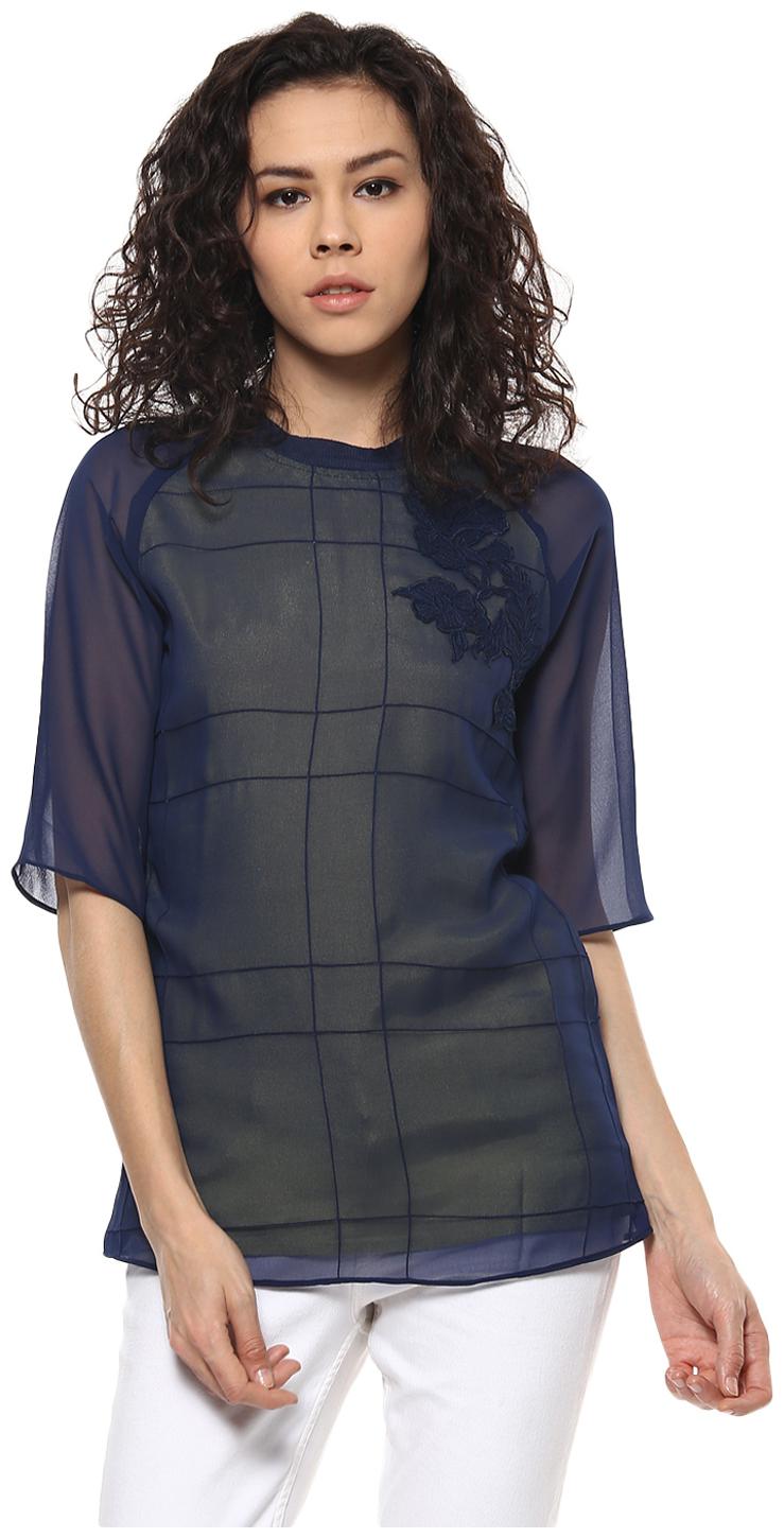 

Soie Women Checked Regular top - Beige