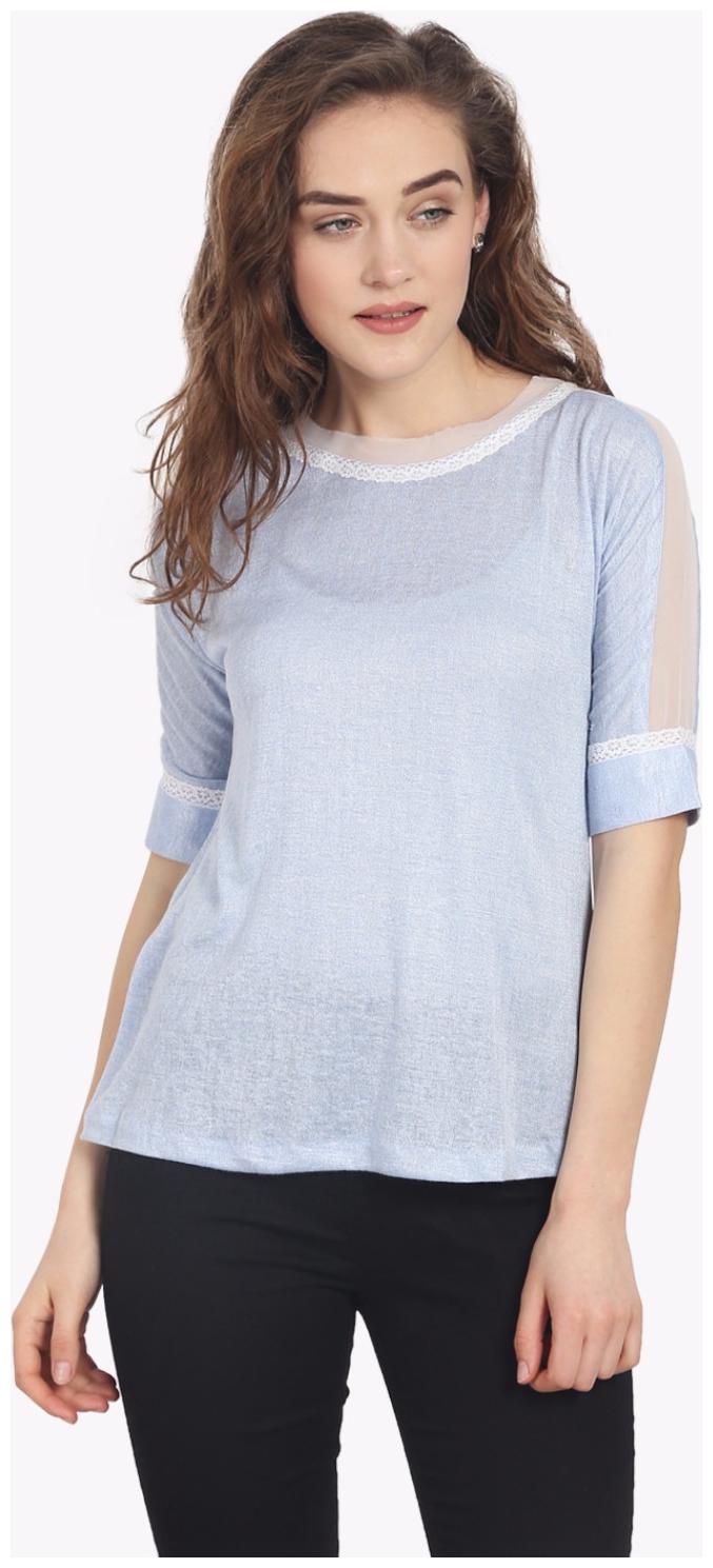 

Soie Women s Blue Polyester Top