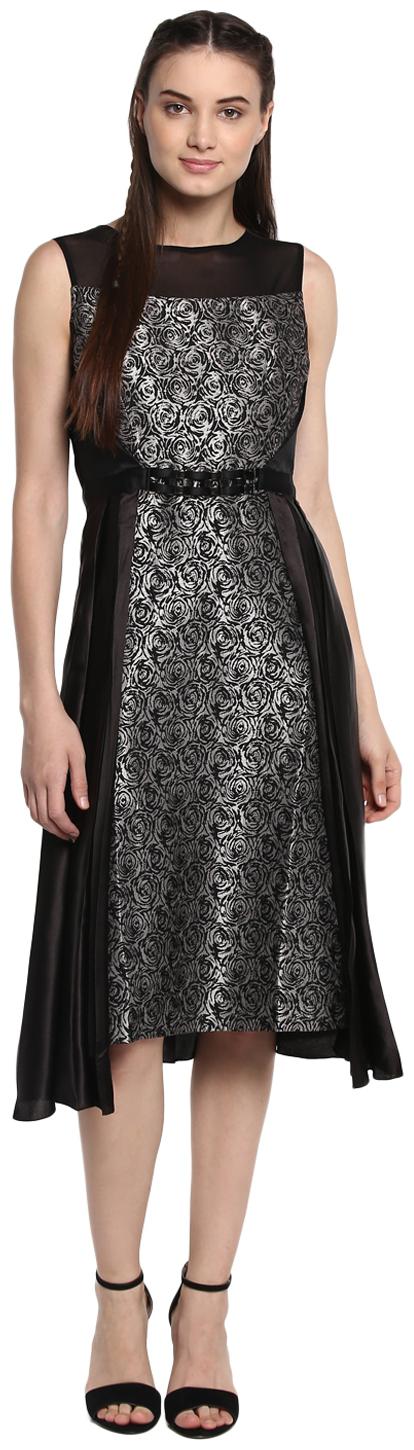 

Soie Grey Dyed A-line dress