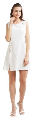 

Soie White Printed Bodycon dress