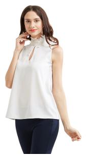 

Soie Women Solid A-line top - White