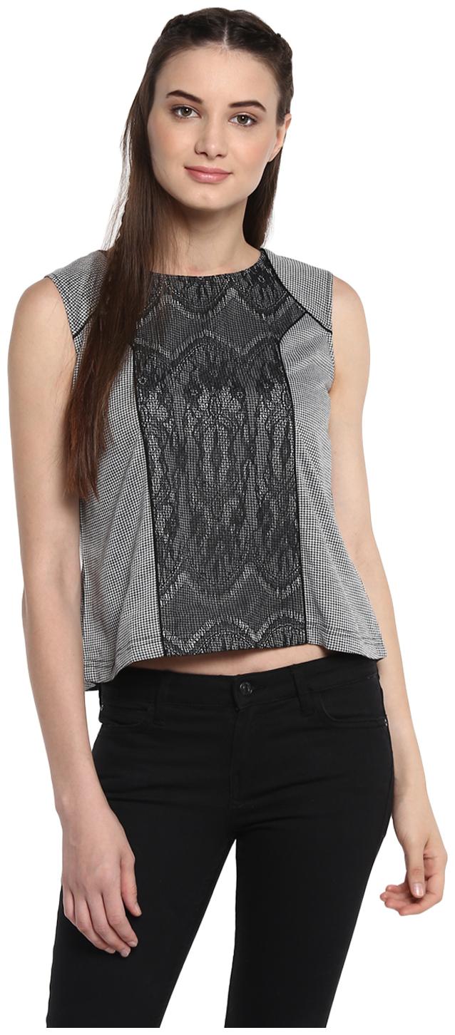 

Soie Women Printed Regular top - Grey