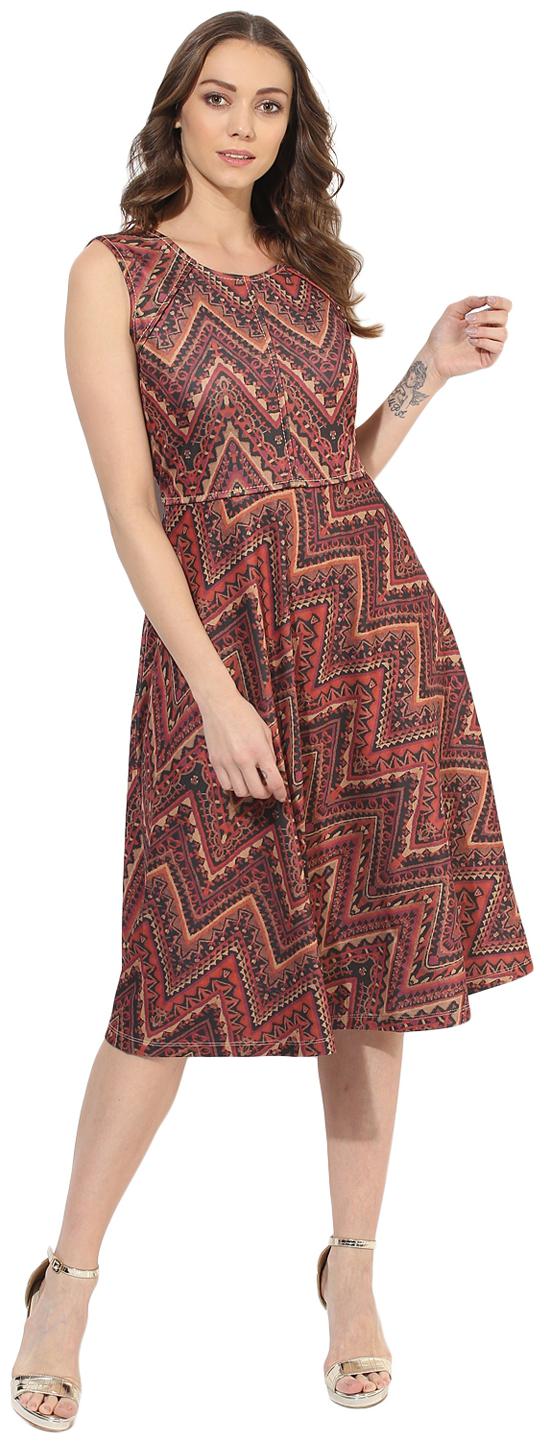 

Soie Women s Printed Fit And Flared Dress