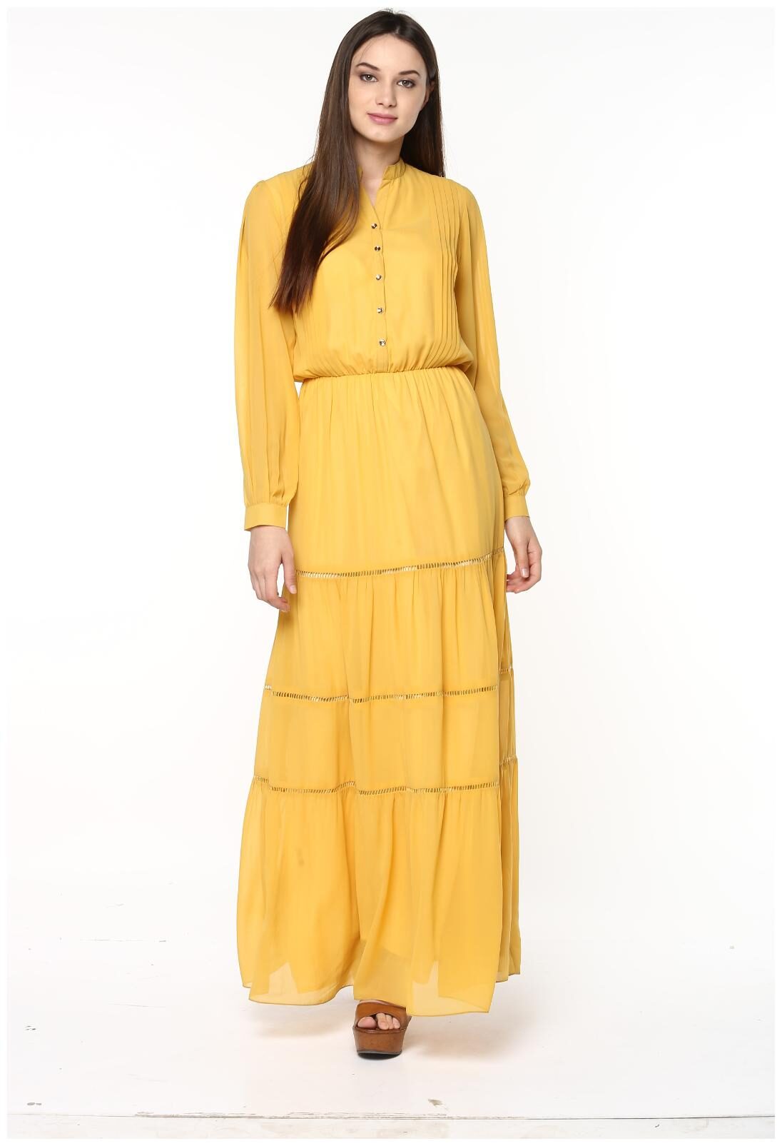 

Soie Women s Yellow causal Long Dress