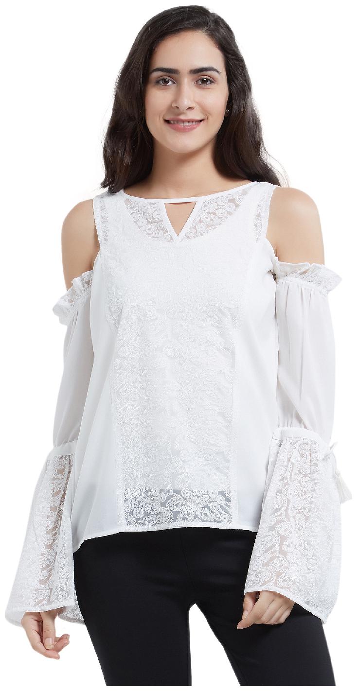 

Soie Women Solid Regular top - White