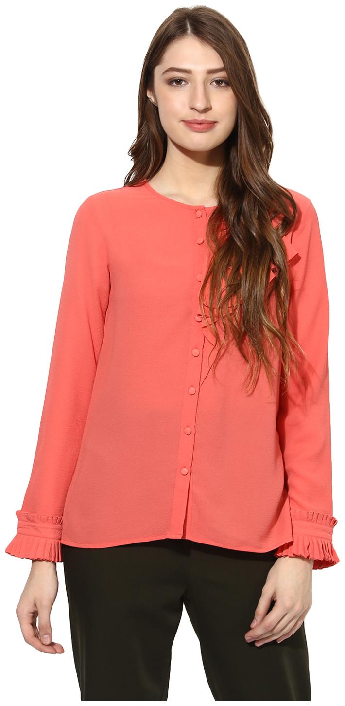 

Soie Women Pink Solid Regular Fit Shirt