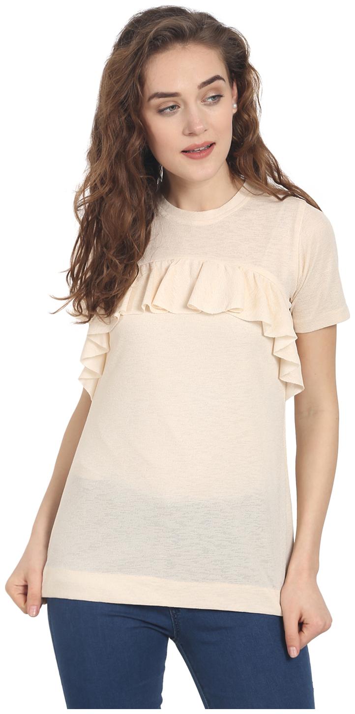 

Soie Women Solid Regular top - Cream