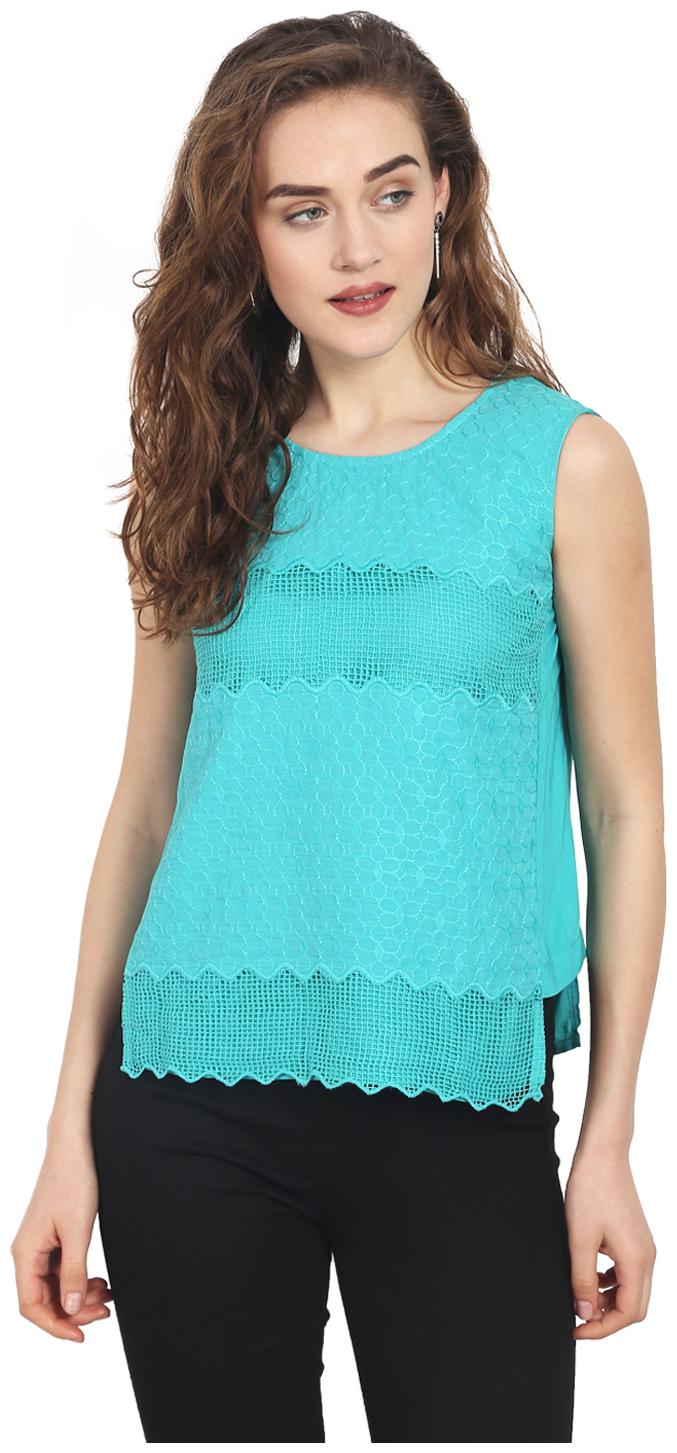 

Soie Women s Cotton Viscose Sea Green Top