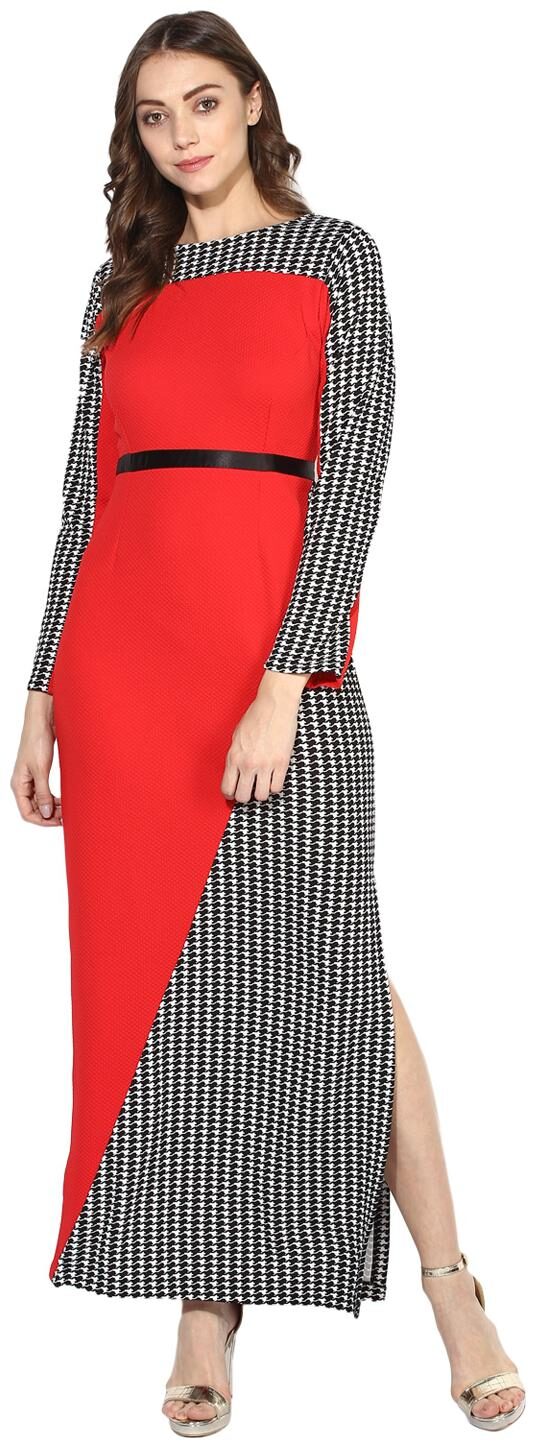 

Soie Women s Houndstooth Long Dress
