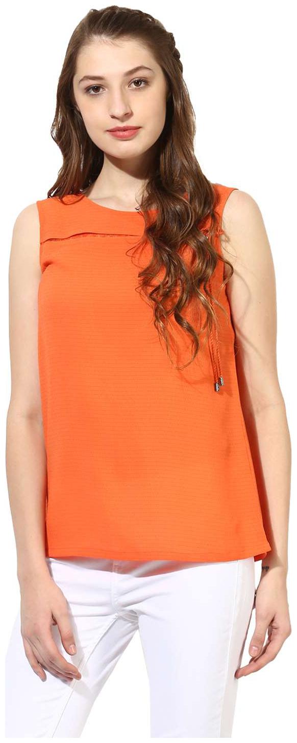 

Soie Women Printed Regular top - Orange