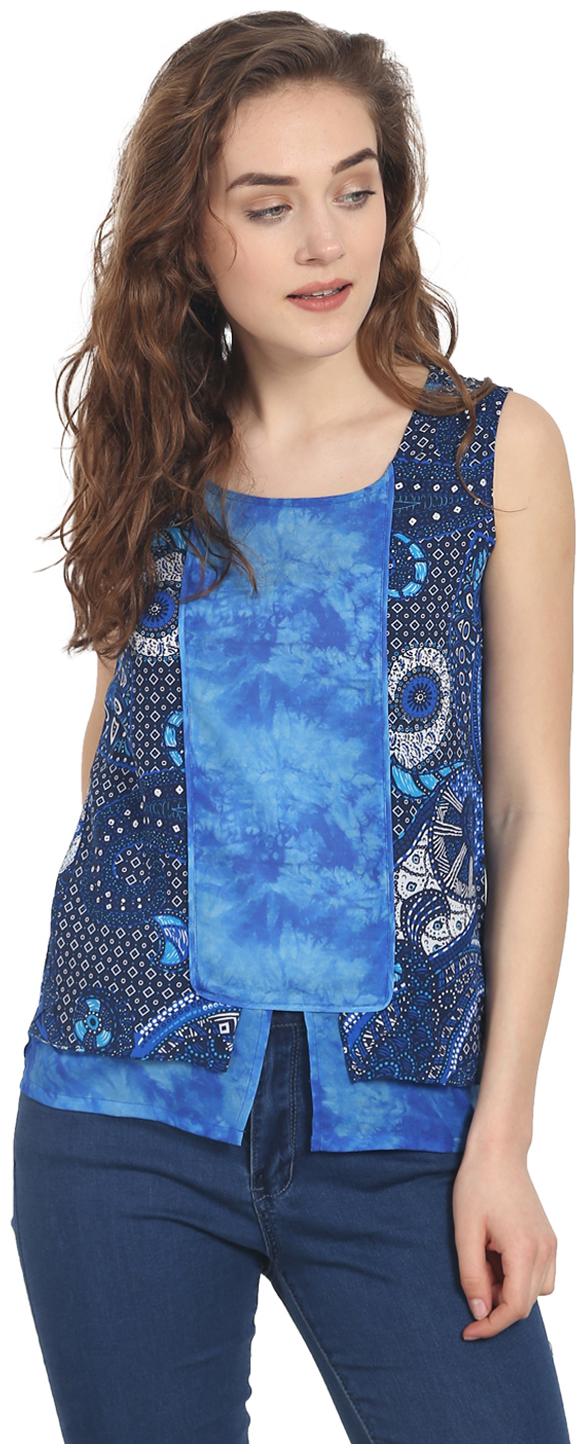 

Soie Women s Blue Viscose Top