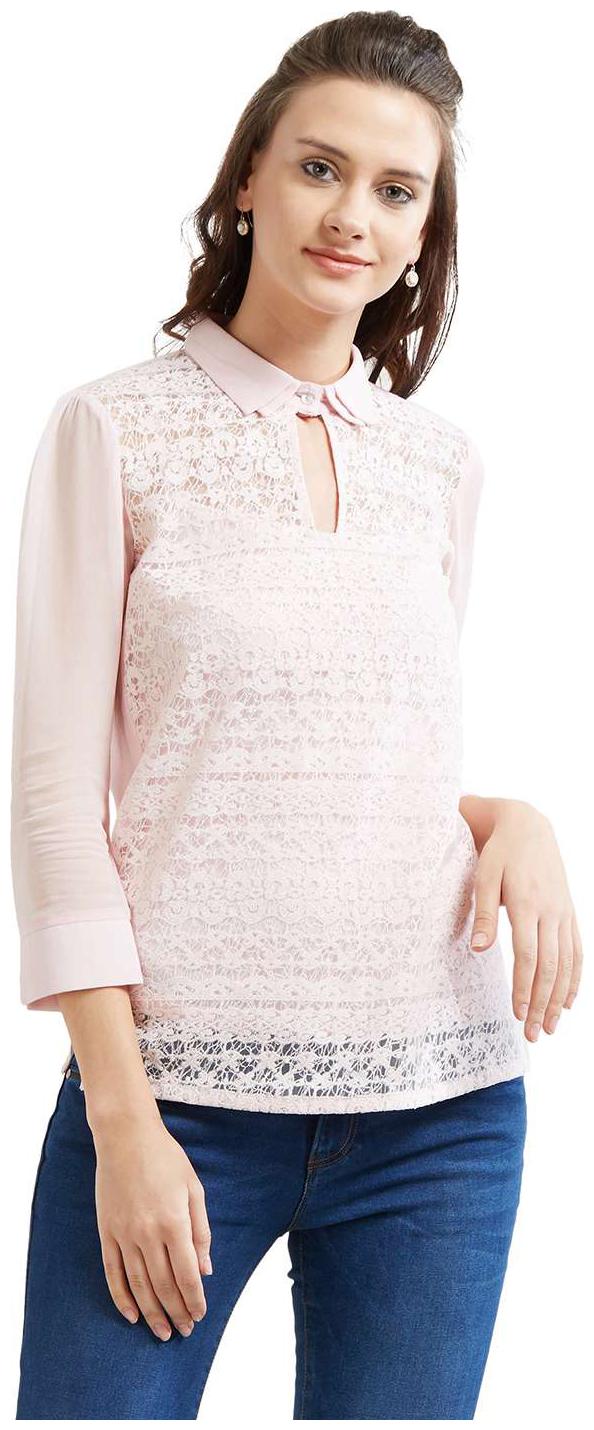 

Soie Women Solid Regular top - Pink