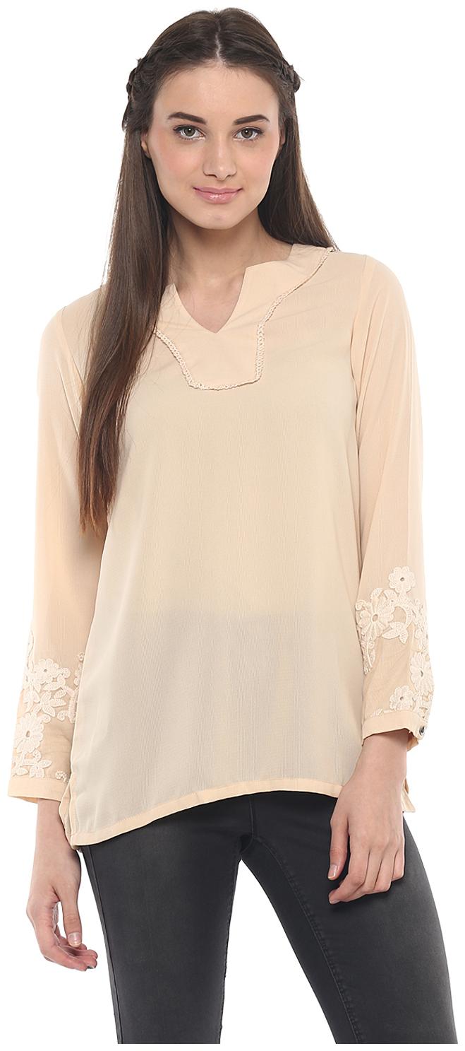 

Soie Women Solid Regular top - Cream