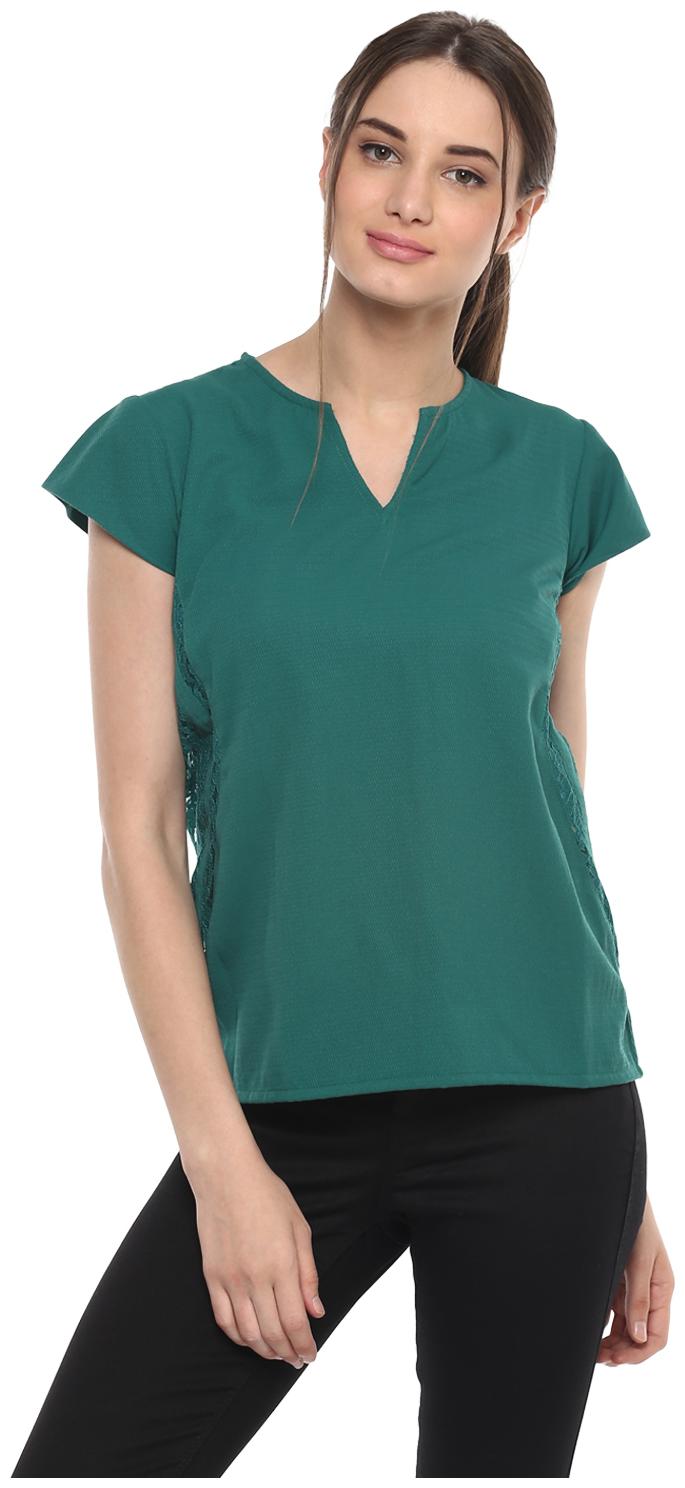 

Soie Women Solid Regular top - Green
