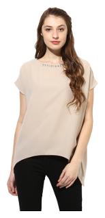 

Soie Women s Solid Boat NeckTop