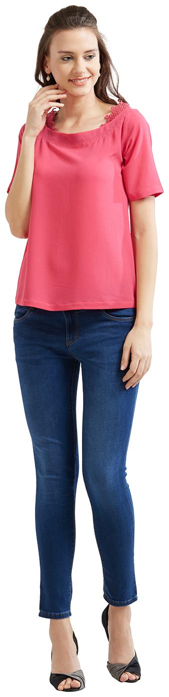 

Soie Women Solid Regular top - Pink