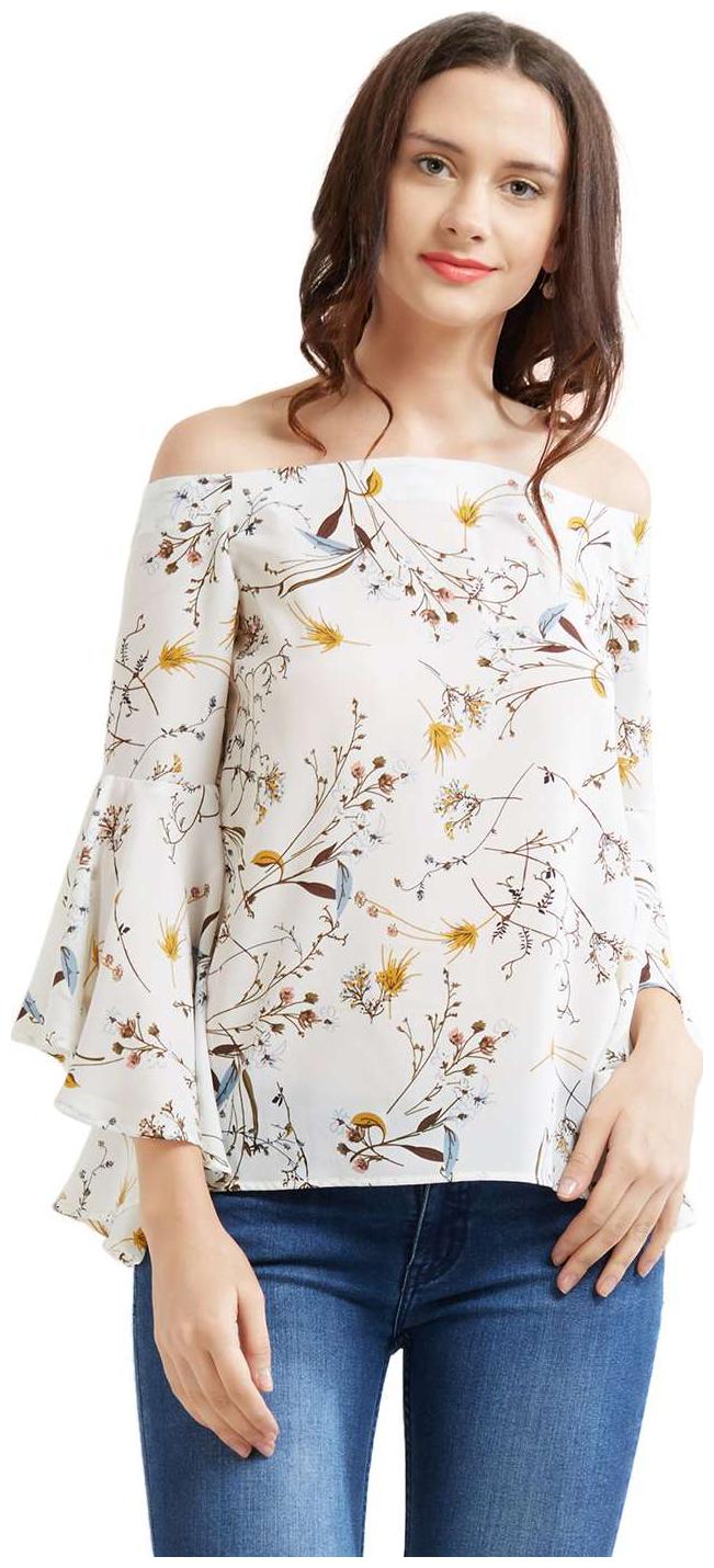 

Soie Women s Printed Off-ShoulderTop