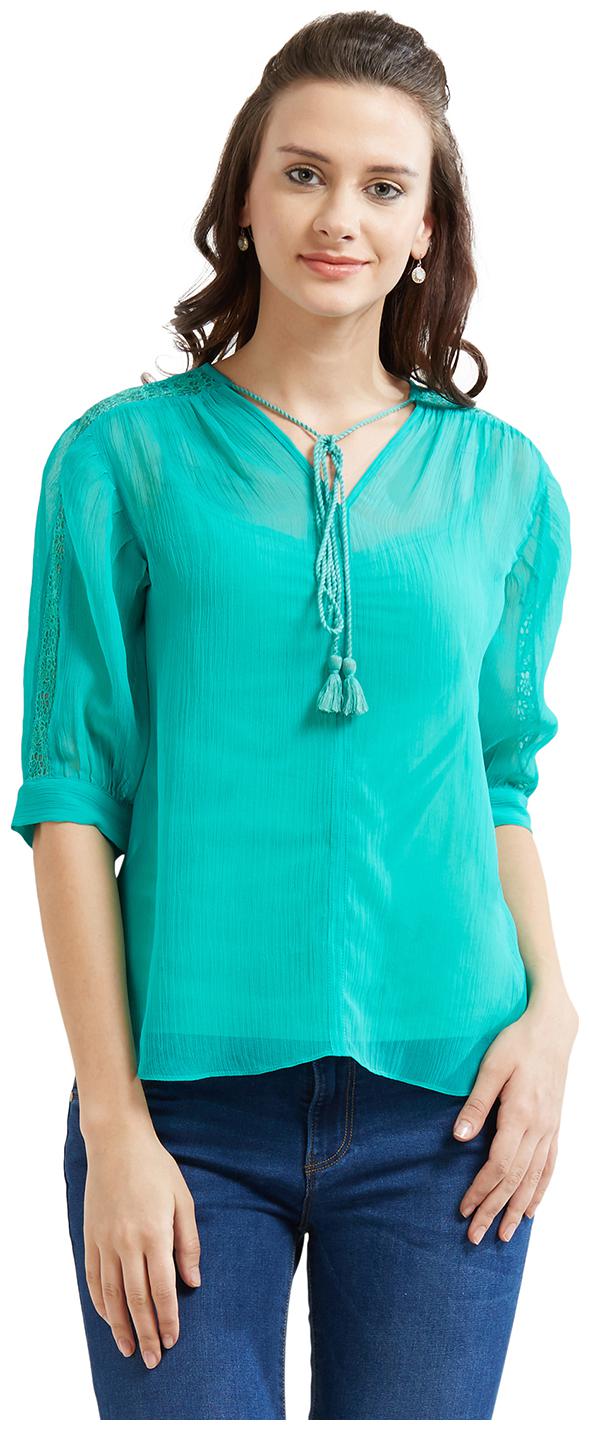 

Soie Women Solid Regular top - Green