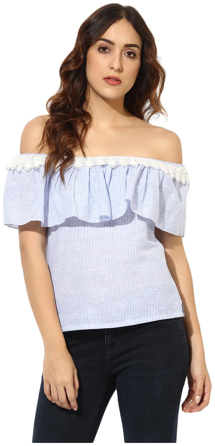 

Soie Women Striped Regular top - Blue