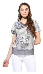 

Soie Women Solid A-line top - Grey