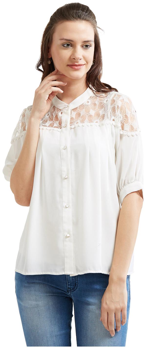 

Soie Women Solid Regular top - White