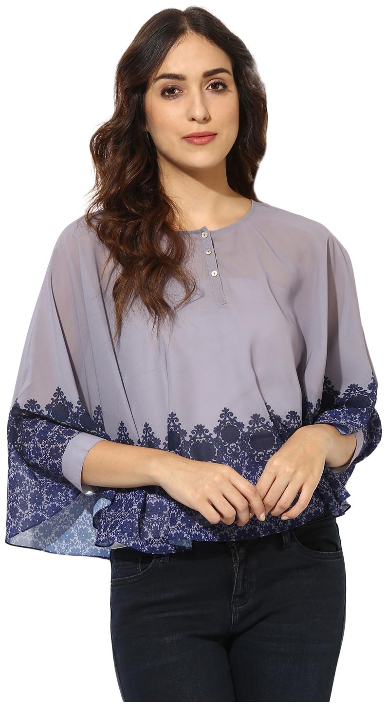 

Soie Women s Printed Round NeckTop