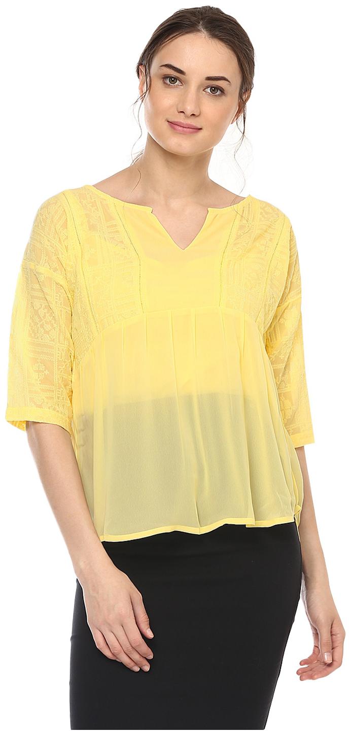 

Soie Women s Embroidered Bodice Top