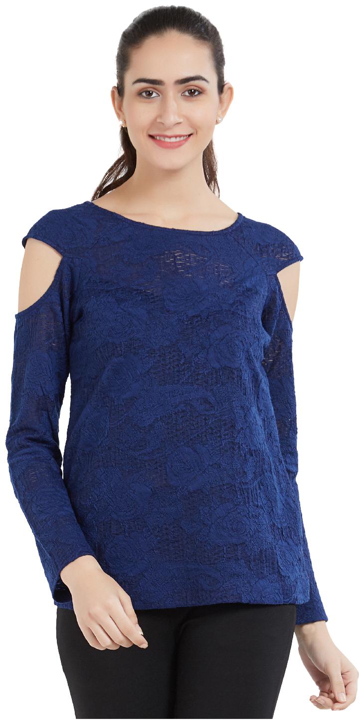 

Soie Women Printed A-line top - Blue