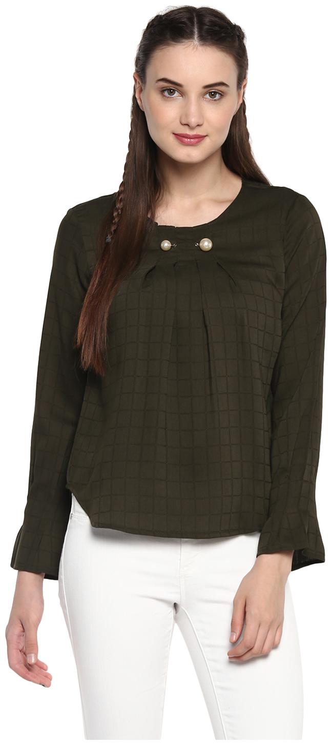 

Soie Women Solid Regular top - Green