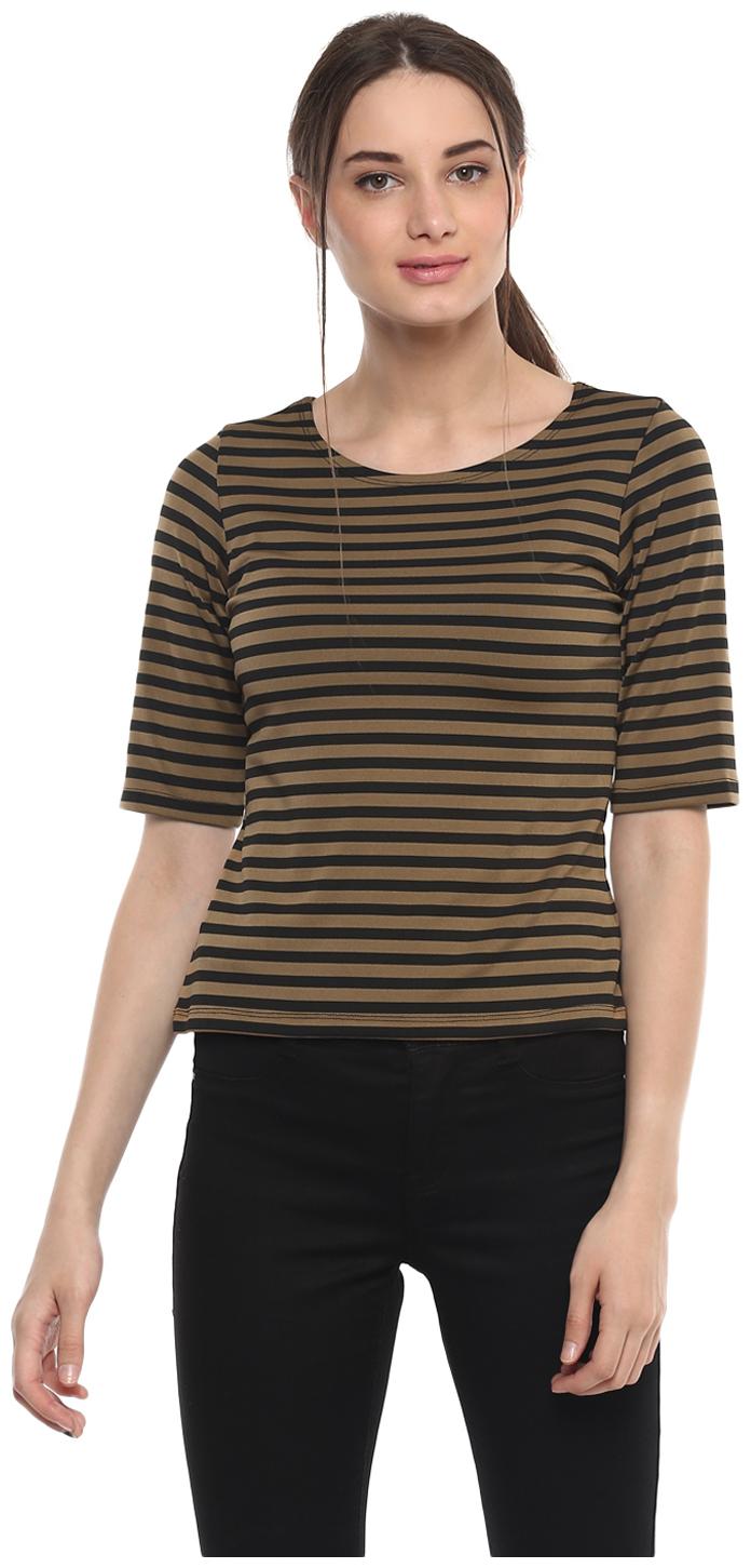 

Soie Women Solid Regular top - Brown