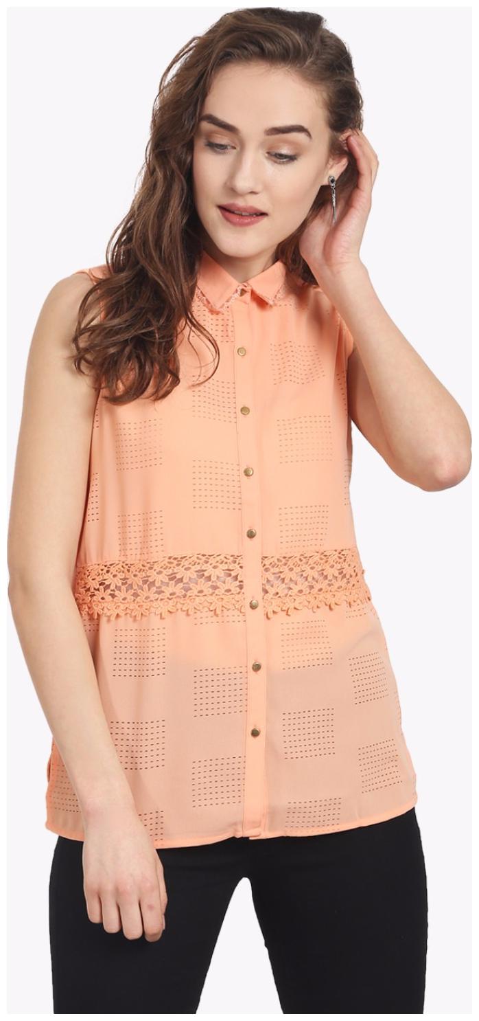 

Soie Women s Peach Viscose Rayon Top