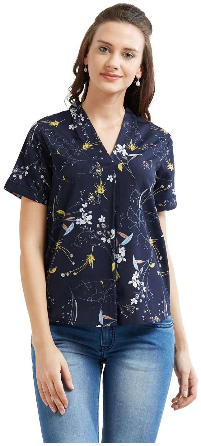 

Soie Women Printed Regular top - Blue