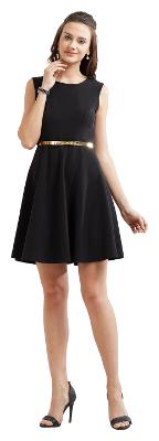 

Soie Black Printed Bodycon dress