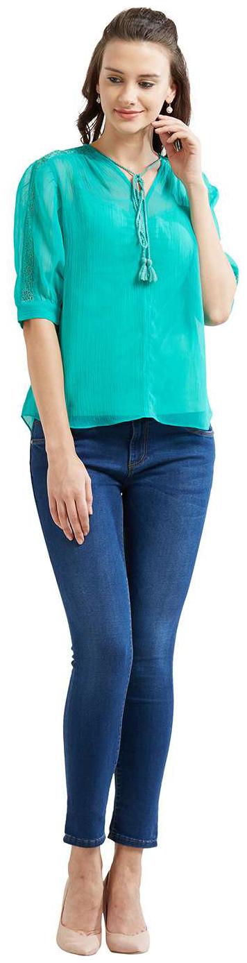 

Soie Women s Solid V-NeckTop